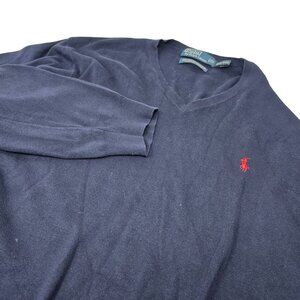 Polo Ralph Lauren Pima Cotton Sweater Size‎ XXL Navy Blue Long Sleeve